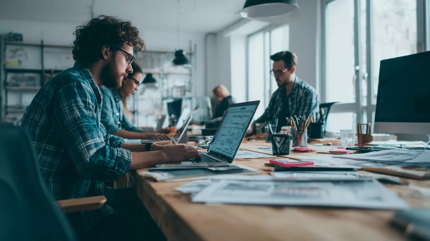 U8554719727 team of creative professionals collaborating in a e43d7dd5 c801 407a b958 1138bd0a42a5 0